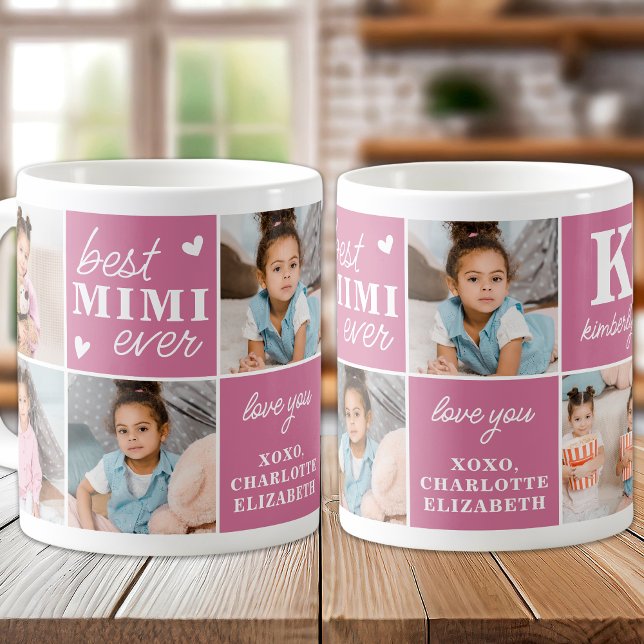 Chic Best MIMI Ever Custom 7 Pink Photo Grandma Coffee Mug (Creator Uploaded)