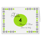 Chic Bird Silhouette & Dots Table Number in Lime