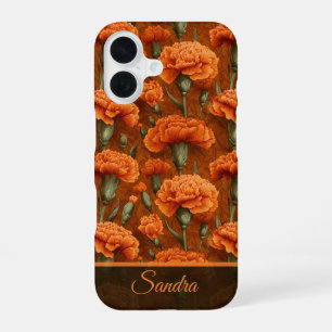 Chic Birthday Gift Carnation Floral Custom iPhone 16 Case