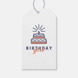 Chic Birthday Girl Pink Floral Custom Favour Gift Tags