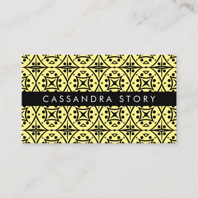 Chic Black and Blue Modern Pattern Business Card (Front)