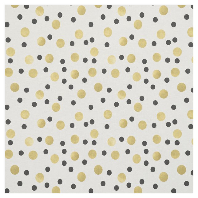 Chic Black and Gold Confetti Fabric (Swatch)