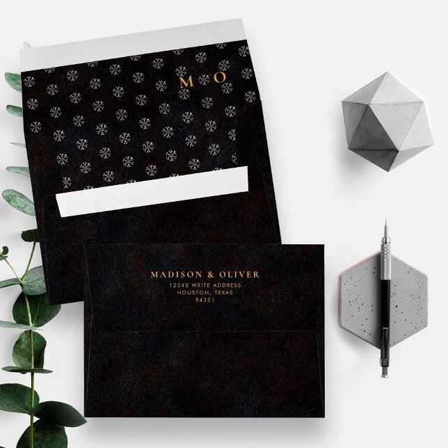 Chic Black and Gold Diamond Chic Luxurious Wedding Envelope (Creator Uploaded)