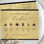 Chic Black and Gold Wedding Timeline and Program<br><div class="desc">Elegant simple and minimal, black and gold wedding timeline and program with attractive gold foil print background, beautiful delicate timeline icon images in black and elegant modern handwritten calligraphy details. Ability to edit using design tool and move around timeline images and text to suit your own wedding timeline, simply drag...</div>