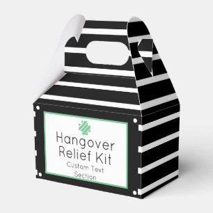 Chic Black and Mint Hangover Relief Kit Favour Box