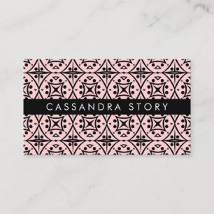 Chic Black and Pink Modern Pattern Business Card