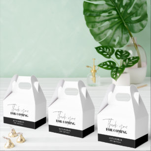 Chic Black and White Birthday Thank you Favour Box