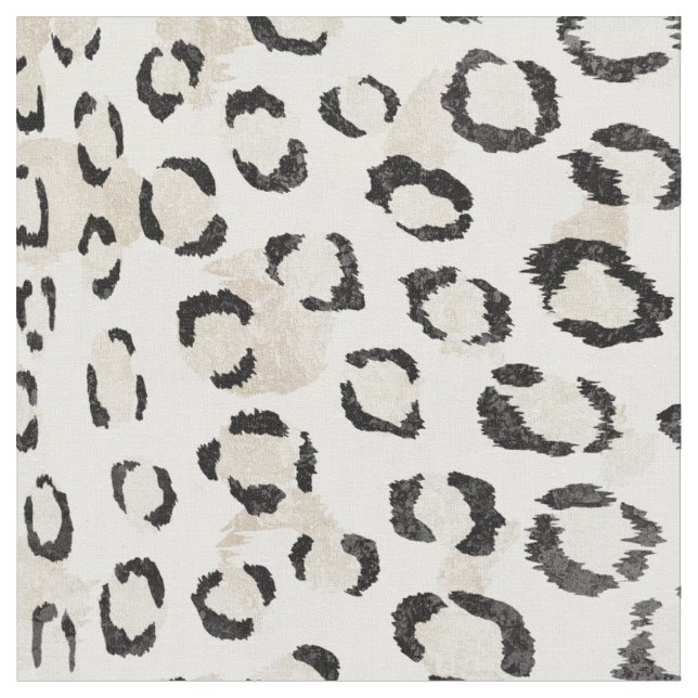 Chic black and white cheetah print fabric (Close Up)