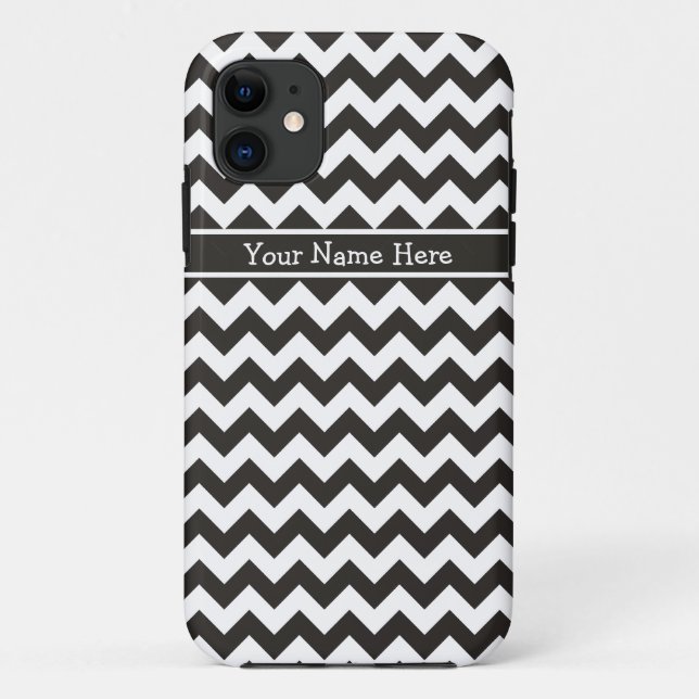 Chic Black and White Chevrons Pattern Case-Mate iPhone Case (Back)