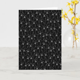 Chic Black and White Christmas Lights Card
