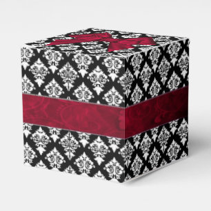 Chic Black and White Damask Wedding Favour Gift Bo Box