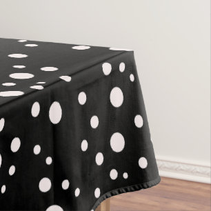 Chic Black and White Dots   Elegant Patterned  Tablecloth
