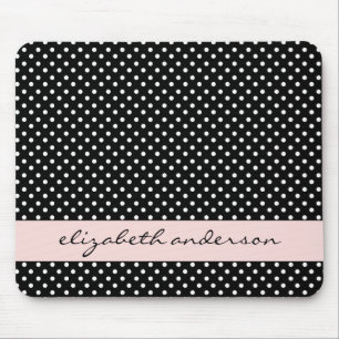 Chic Black and White Dots Mouse Pad