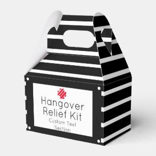 Chic Black and White Hangover Relief Kit Favour Box