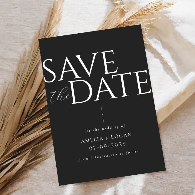 Chic Black and White Modern Minimalist Save The Date (Creator Uploaded)