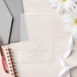 Chic Black and White Modern Wedding Vellum Invitations<br><div class="desc">Modern wedding invitation featuring a simple yet elegant design with your two initial monogram in a contemporary script font along with your event details surrounded by a border.</div>