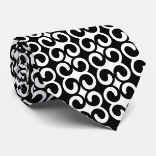Chic Black and White Pattern Tie