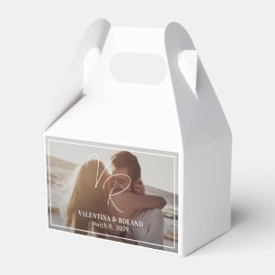 Chic Black and White Photo Modern Wedding Favour Box