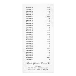 chic black and white Services rack card