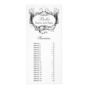 chic black and white Services rack card