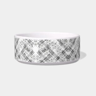 Chic Black and white stripes and flowers pattern Bowl