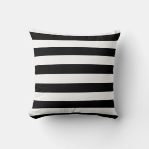 Chic Black and White Stripes Cushion