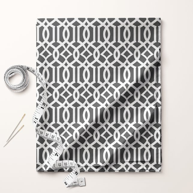Chic Black and White Trellis Lattice Pattern Fabric (Creator Uploaded)