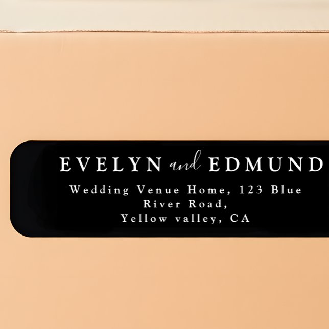 Chic Black and White Wedding Return Address (Creator Uploaded)