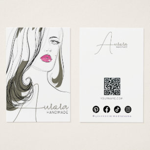 Chic Black Beige Beauty Girl Jewelry Display Card