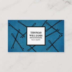 Chic Black Bobby Pins Hair Stylist Salon Business Card