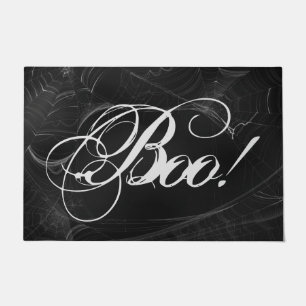 Chic Black Boo Halloween Doormat