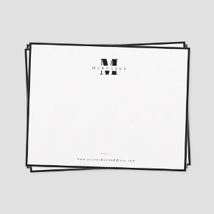 Chic Black Border Bold Letter Simple Monogram Name Card