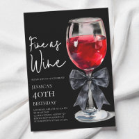 Chic Black Bow Fine as Wine 40th Birthday Party