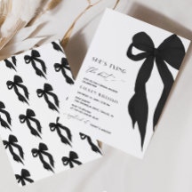 Chic Black Bow She's Tying the Knot Bridal Shower