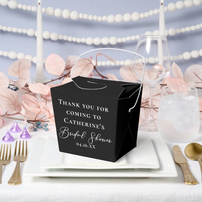 Chic Black Bridal Shower Personalized Fortune Favour Box (Wedding)