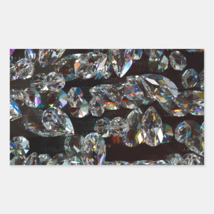Chic Black Diamond Chrystal Abstract Pattern Gifts Rectangular Sticker
