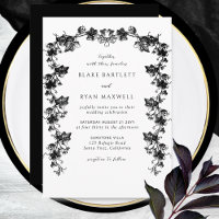 Chic Black Enchanting Botanical Garlands Wedding