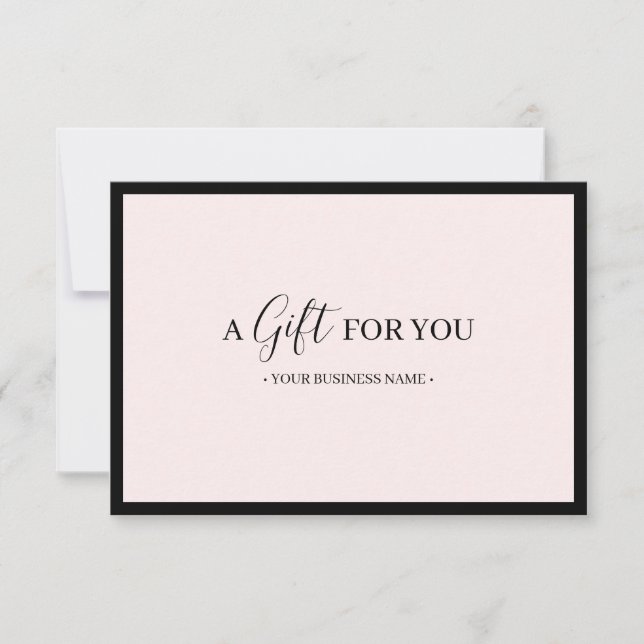 Chic Black Frame Customised Gift Certificate (Front)