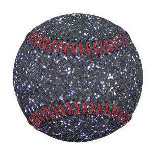 Chic Black Glitter Sparkle Baseball