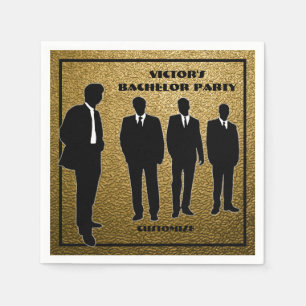 Chic Black & Gold Bachelor Party Napkin