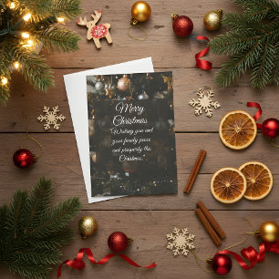 Chic Black & Gold Christmas Greeting Card Elegan