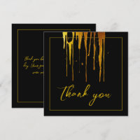 Chic Black & Gold Glitter Drips Sweet 16 Birthday