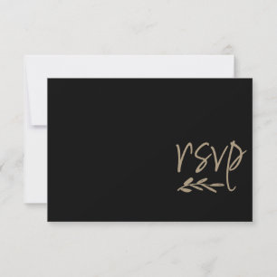 Chic Black & Gold Wedding RSVP