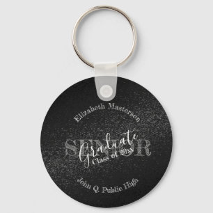 Chic Black Graduation Graduate Senior Class Key Ring