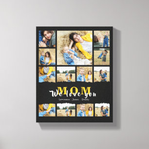 Chic Black grandma Mum  photo collage mothers day  Canvas Print