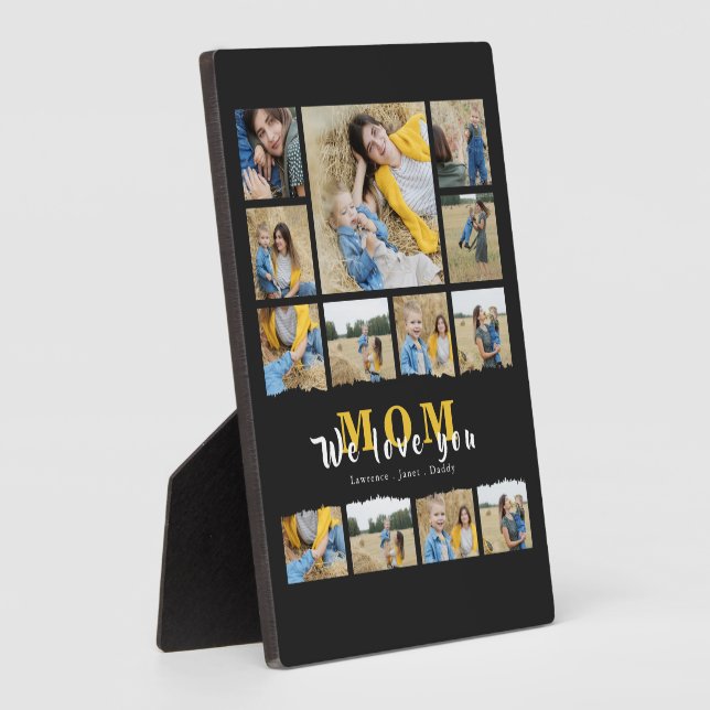 Chic Black grandma Mum  photo collage mothers day  Plaque (Side)
