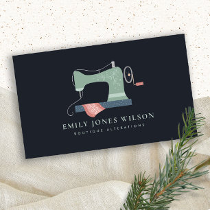 CHIC BLACK GREEN ORANGE PINK SEWING MACHINE TAILOR BUSINESS CARD
