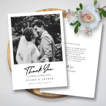 Chic Black Hand Lettered Signature Wedding Photo