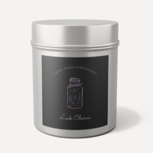 Chic Black Holographic Intention Candles Label