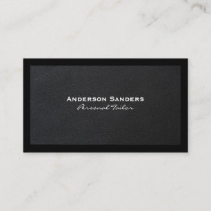 Chic Black Modern Lux Executive Leather Business Card